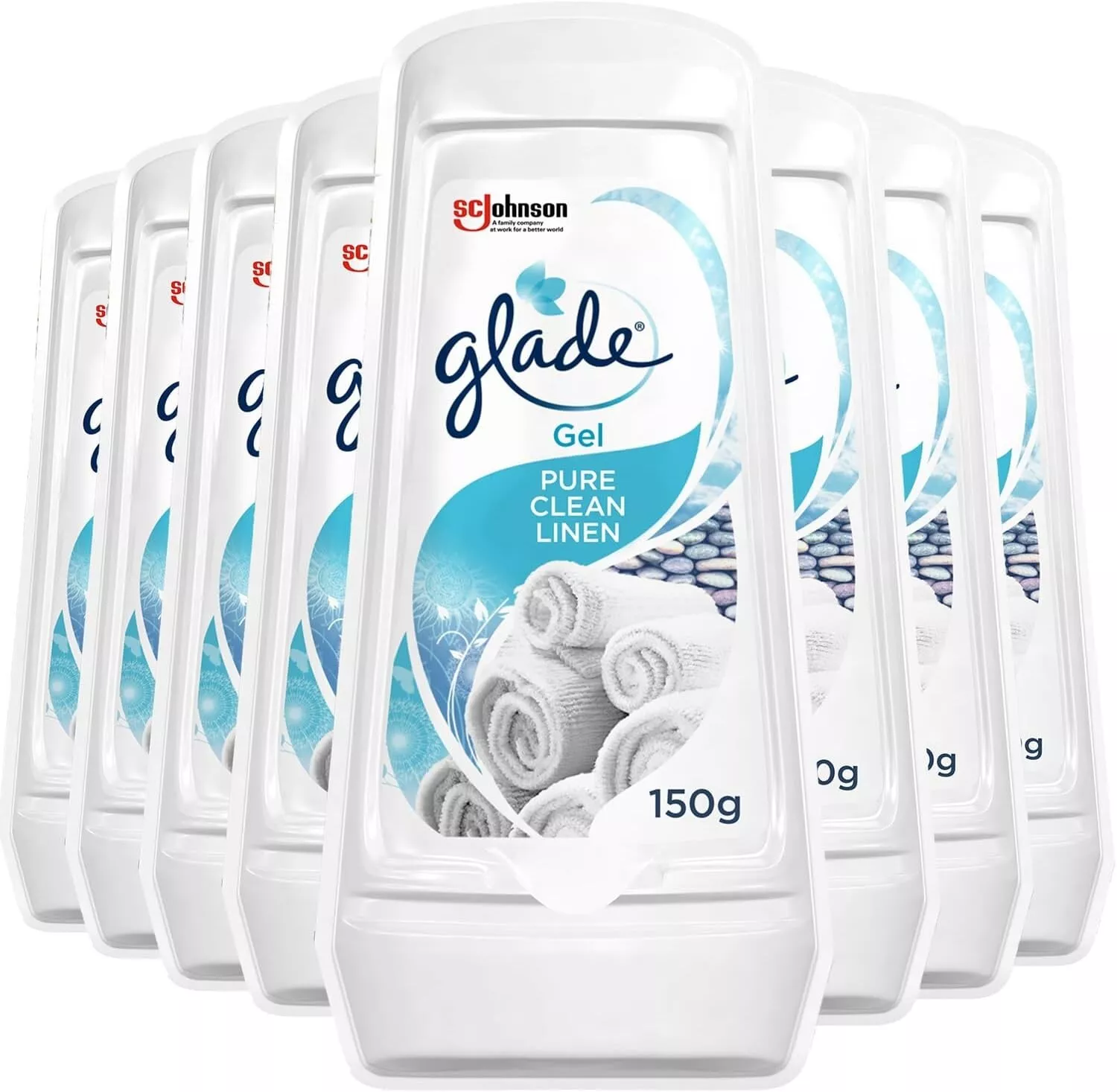 Glade Solid Clean Linen Gel 150GM X 8 Glade Solid Clean Linen Gel 150GM X 8