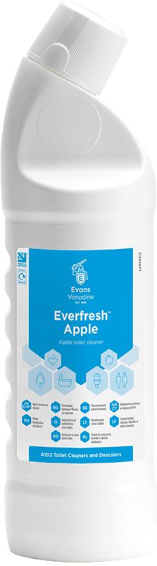 Evans Everfresh Apple Toilet And Washroom Cleaner 1LTR X 6 Evans Everfresh Apple Toilet And Washroom Cleaner 1LTR X 6