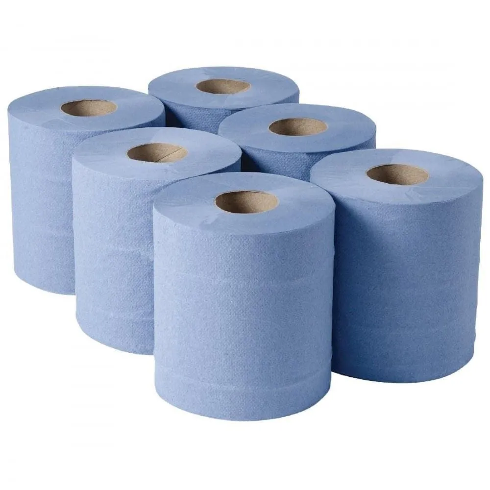 Centre Pull Rolls 2 Ply BLUE Omega 170mm x 100m X 6 Centre Pull Rolls 2 Ply BLUE Omega 170mm x 100m X 6