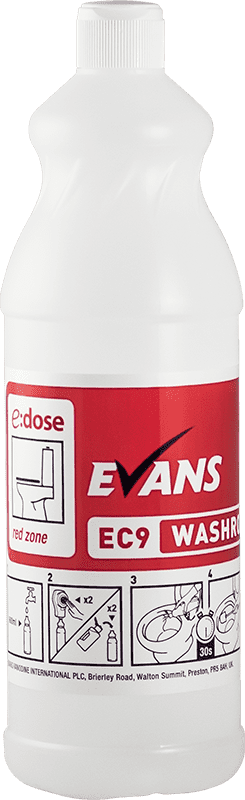 Evans EC9 Washroom Toilet Cleaner Bottle And Cap Pack Evans EC9 Washroom Toilet Cleaner Bottle And Cap Pack