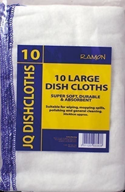 JQ Dishcloths BLUE Large 30x40CM X 10 JQ Dishcloths BLUE Large 30x40CM X 10