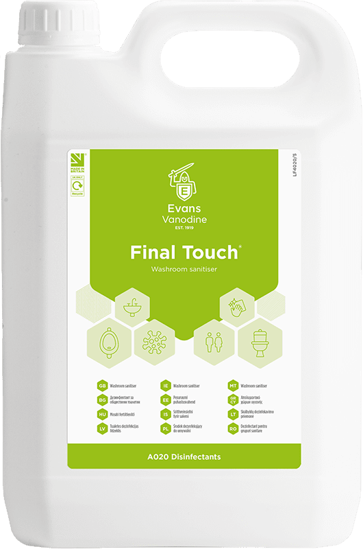 Evans Final Touch Washroom Sanitiser 5LTR Evans Final Touch Washroom Sanitiser 5LTR