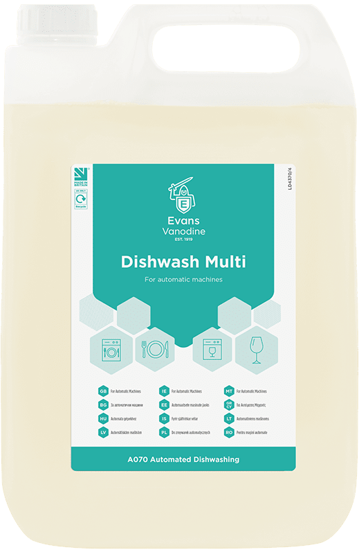 Evans Dishwash Multi For Automatic Dishwashing Machines 5LTR Evans Dishwash Multi For Automatic Dishwashing Machines 5LTR