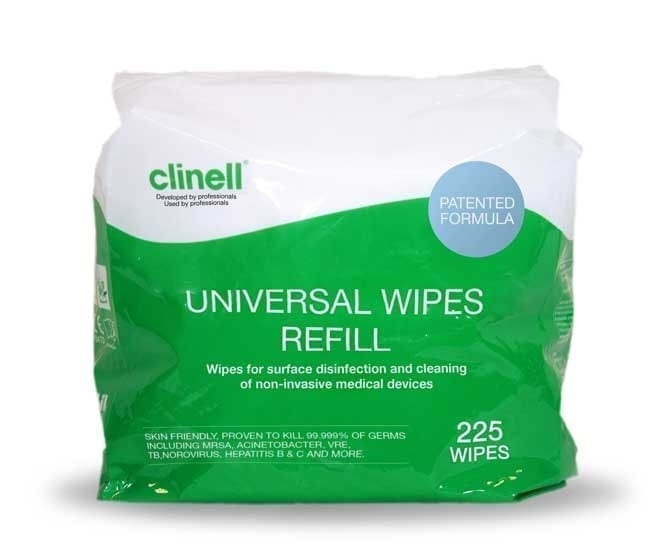 Clinell Universal Wipes Bucket Refill 1 X 225 Clinell Universal Wipes Bucket Refill 1 X 225