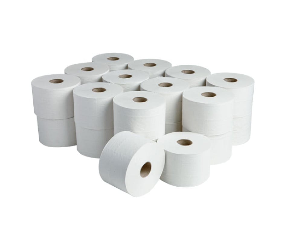 Micro Mini Jumbo Toilet Roll 2 ply WHITE  42mmx120m X 24