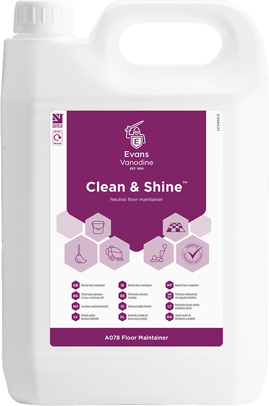 Evans Clean & Shine Perfumed Floor Maintainer 5LTR Evans Clean & Shine Perfumed Floor Maintainer 5LTR