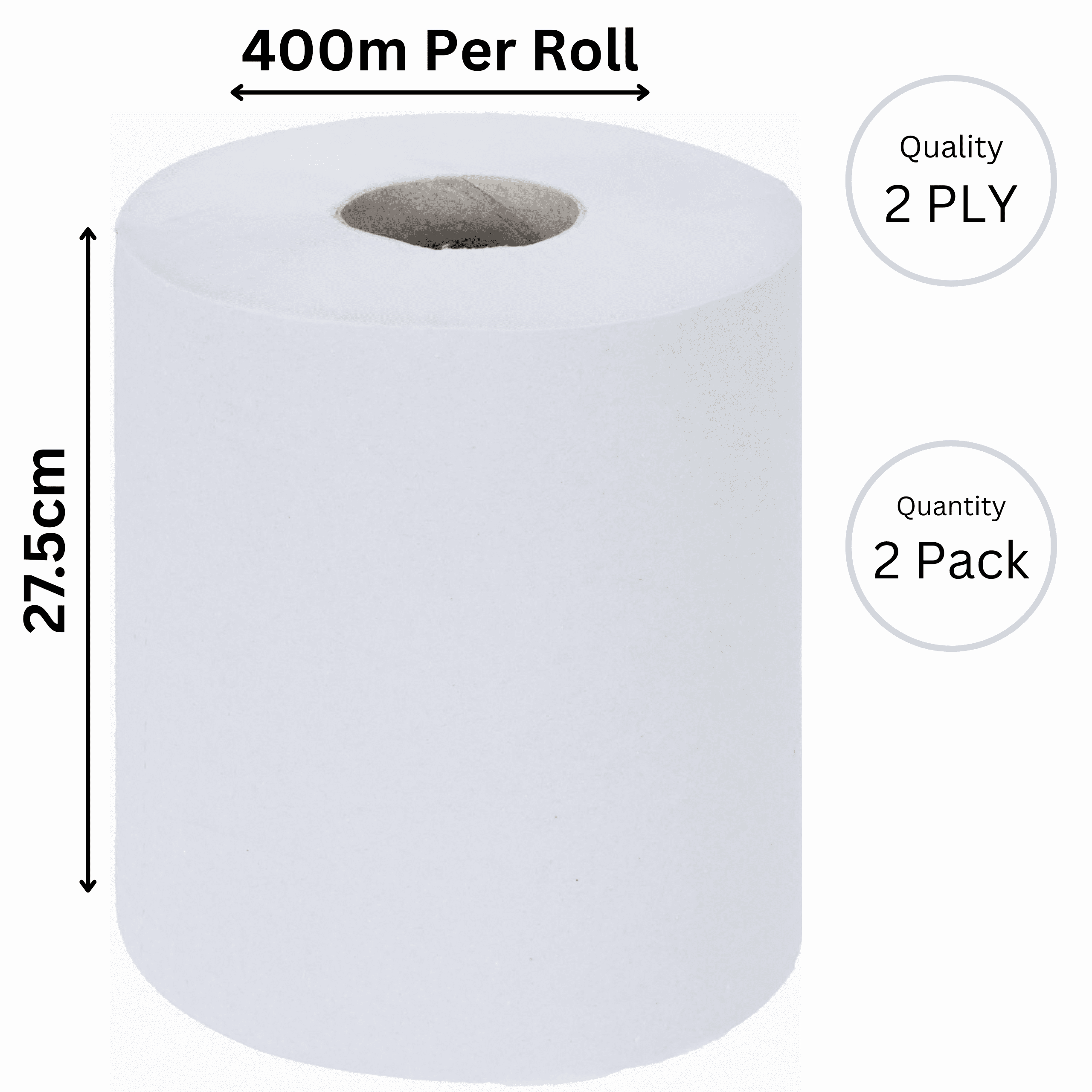 Industrial Wiper Rolls  2 Ply WHITE 400mx27.5cm  X 2 (0570 6142) Industrial Wiper Rolls  2 Ply WHITE 400mx27.5cm  X 2 (0570 6142)