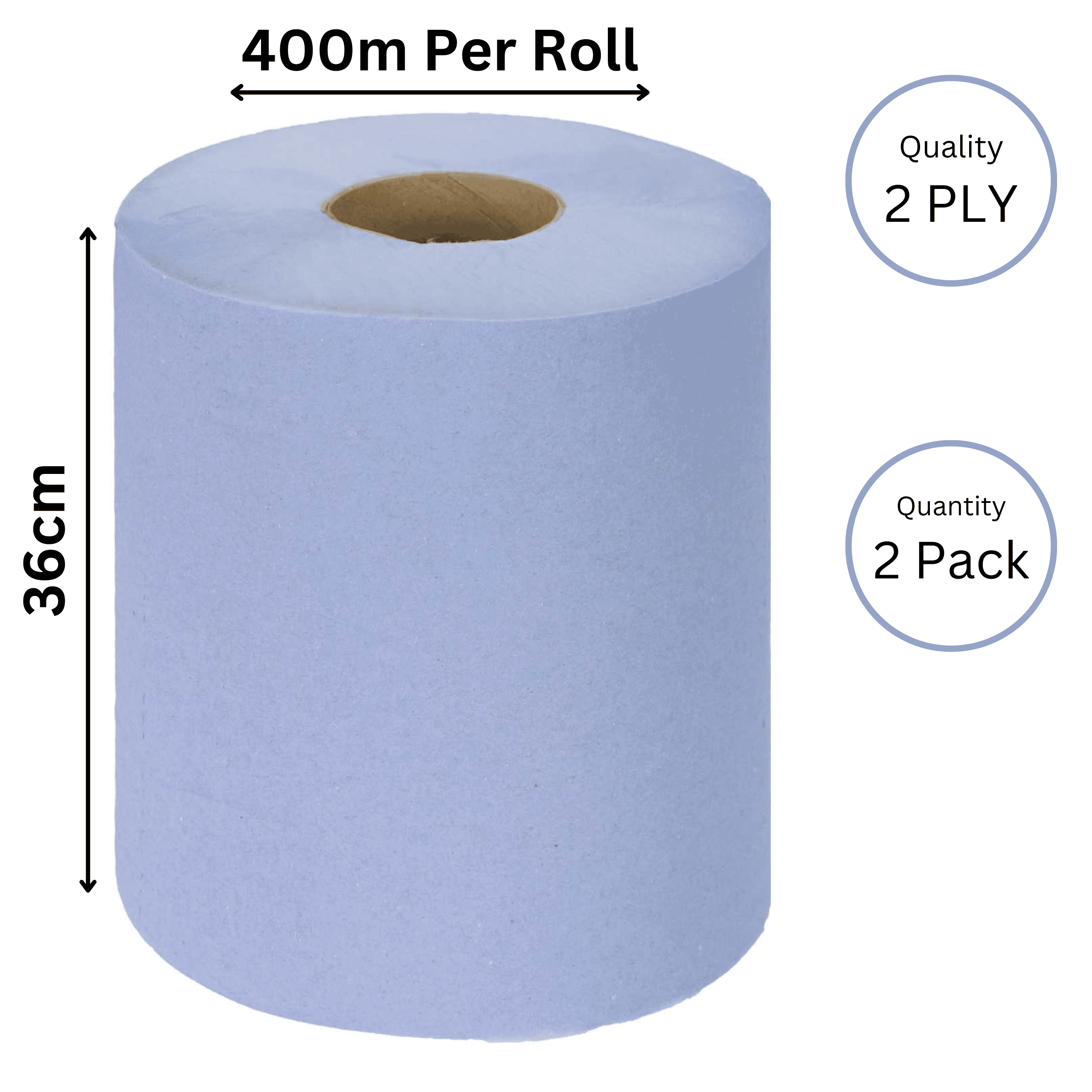 Industrial Wiper Rolls 2 Ply BLUE  400mx360mm X 2 (0515) Industrial Wiper Rolls 2 Ply BLUE  400mx360mm X 2 (0515)