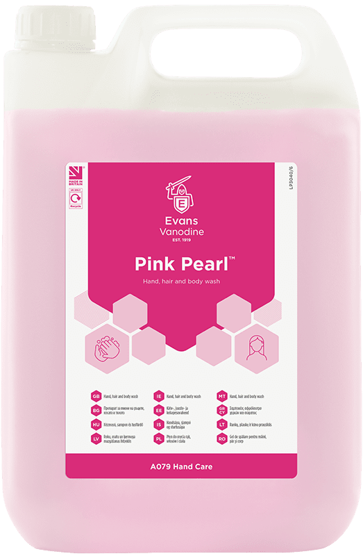 Evans PINK Pearl Pearlised Hand, Hair And Body Wash 5LTR Evans PINK Pearl Pearlised Hand, Hair And Body Wash 5LTR