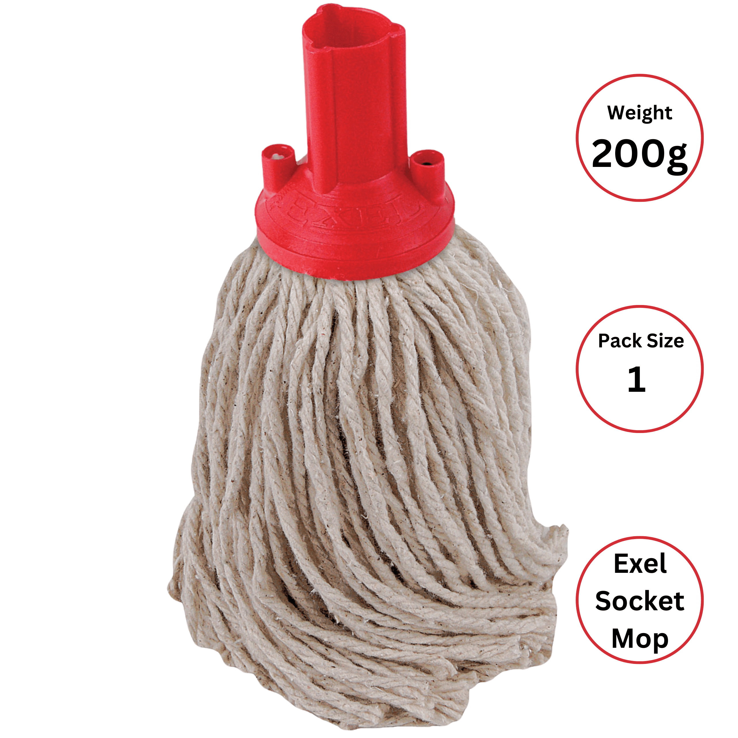 Exel PY Socket Mop RED 200g Exel PY Socket Mop RED 200g