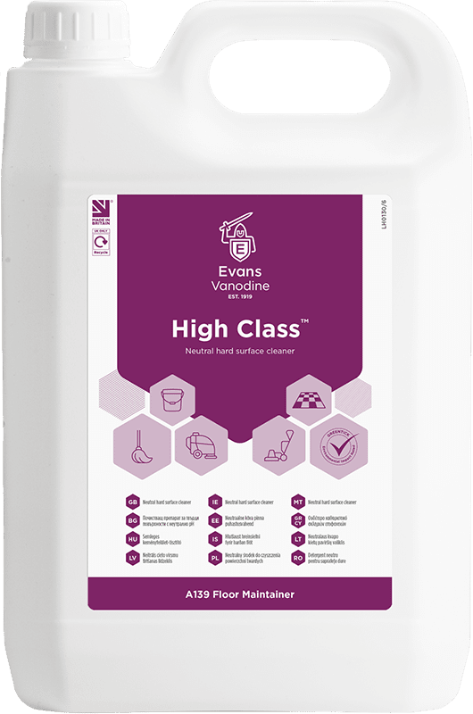 Evans High Class Neutral Hard Surface Cleaner 5LTR Evans High Class Neutral Hard Surface Cleaner 5LTR