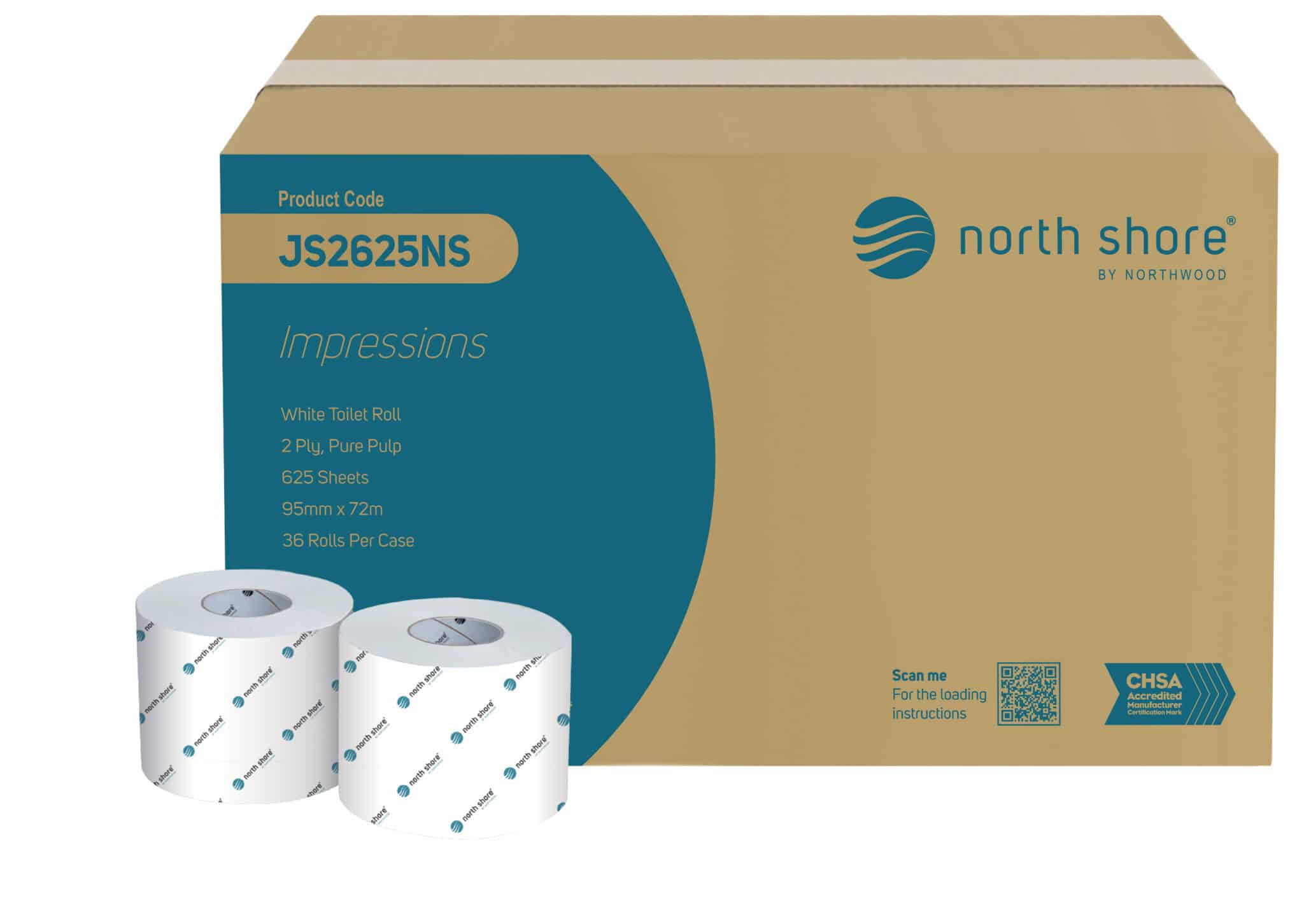 NorthShore Ecosoft Toilet Rolls 2 Ply WHITE 190x200mm X 36 (616) (JS2625NS) NorthShore Ecosoft Toilet Rolls 2 Ply WHITE 190x200mm X 36 (616) (JS2625NS)