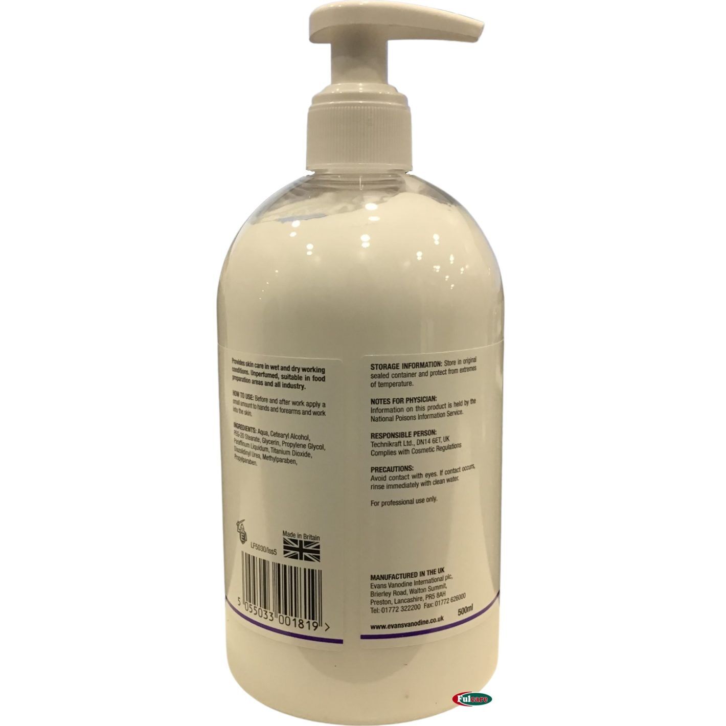 Evans Carehands Barrier And Moisturising Hand Cream 500ML X 6 Evans Carehands Barrier And Moisturising Hand Cream 500ML X 6