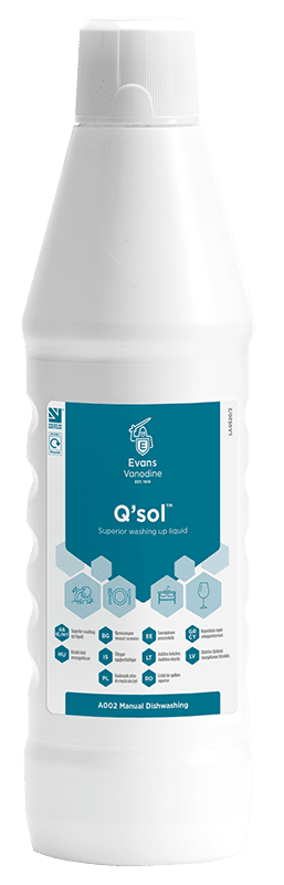 Evans Q'sol Superior Washing Up Liquid 1LTR X 6 Evans Q'sol Superior Washing Up Liquid 1LTR X 6