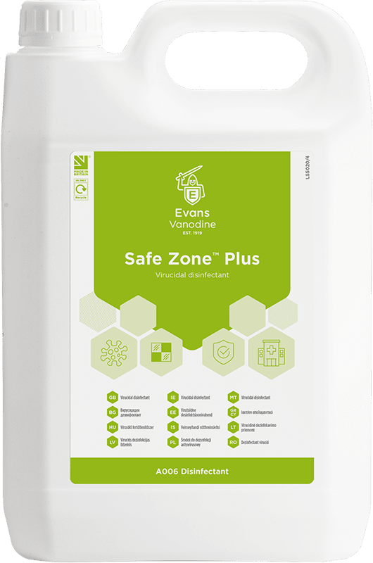 Evans Safe Zone Plus Virucidal Disinfectant 5LTR Evans Safe Zone Plus Virucidal Disinfectant 5LTR