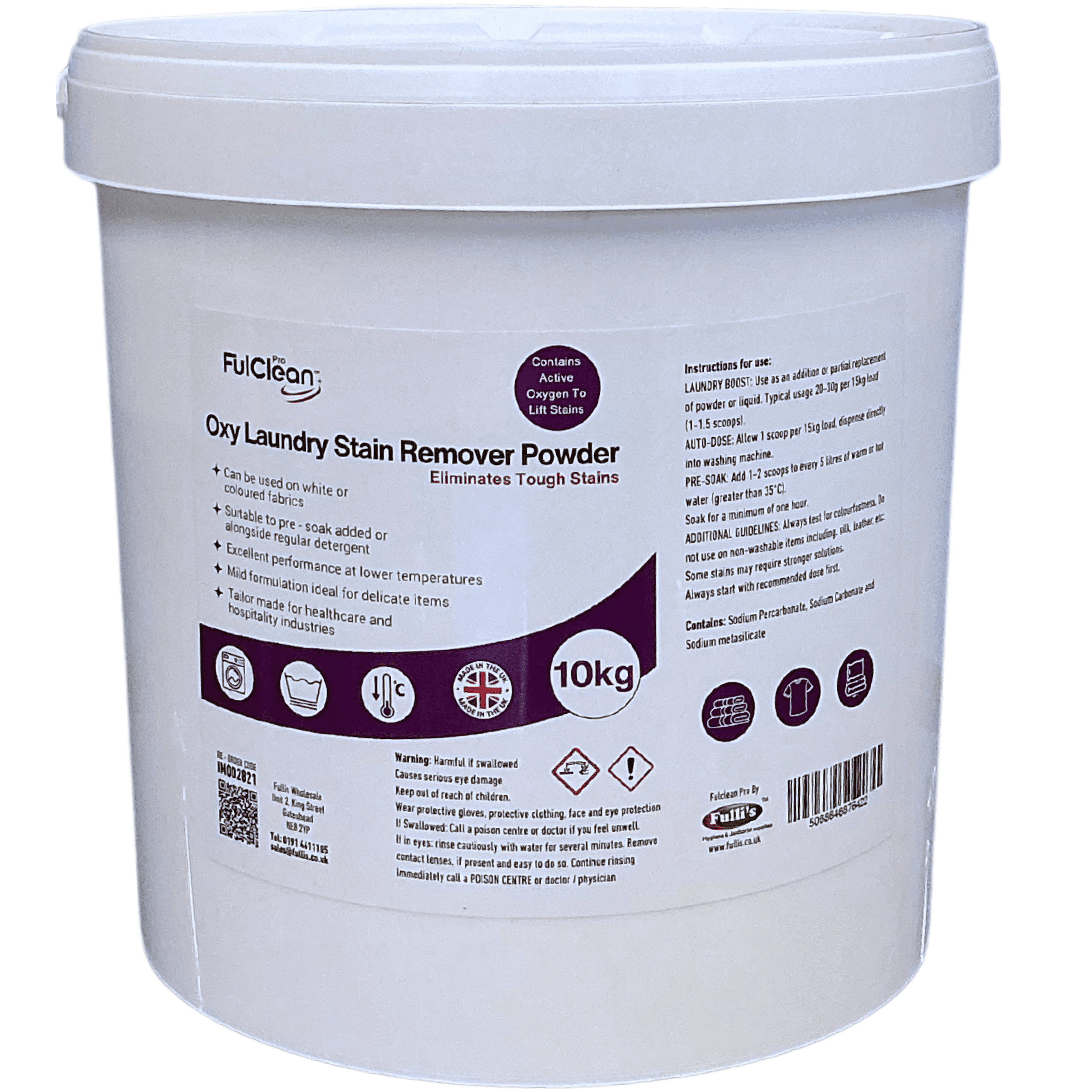 FulClean Oxy Laundry Destainer For Industrial and Professional Use 10KG FulClean Oxy Laundry Destainer For Industrial and Professional Use 10KG